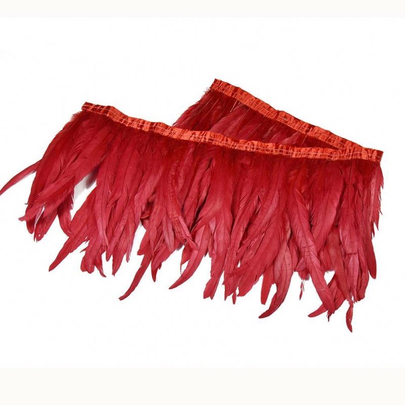 Frange Plumes Autruche 1,86m - Noir - Pour Costumes, Déco, Mariage - Ruban Satin Inclus