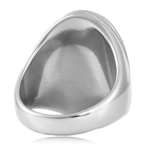 Stainless Steel Oval Stone <b>Ring</b> Men's Green Gemstone Jewelry Gift Fashion Punk Style - Product Image 2