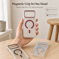 iPhone 16 Pro Max Telefoonhoesje Transparant TPU PC 2-in-1 Magnetisch Draadloos Opladen Slank Doorzichtig Stootbestendig Hoesje Groothandel