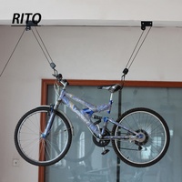 Système de poulie aérienne de 125 lbs de capacité pour levage au plafond garage toiture kayak palans pour canoë vélo échelle stockage