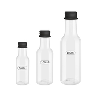 Bouteille d'huile en plastique PET transparente de 50 ml avec bouchon antivol, bouteille vide transparente pour alcool, bière, jus, petite bouteille de vin de 100 ml