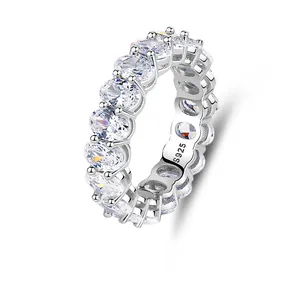 Eternity Design Love Clear Moissanite 925 Silver Bangkok Ring For Women Fine Jewelry