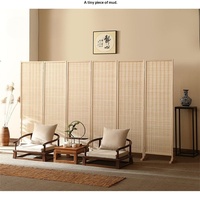 Paravent pliant de style chinois en bois, bambou et rotin, séparateur de pièce mobile et pliable pour salon et hôtel