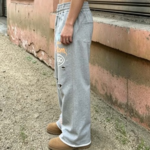 Pantalones Deportivos Holgados de Felpa Francesa de Algodón Grueso, Estilo Streetwear, con Efecto Desgastado por el Sol, para Hombre - Product Image 2