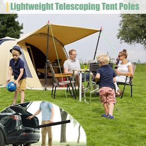 Poteaux de tente télescopiques haut de gamme, poteaux de bâche réglables en aluminium pour abri de camping en plein air - Product Image 5