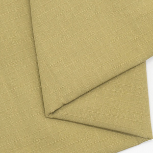 Tissu en coton tissé uni 21S, non extensible, en fil cardé, couleur kaki, pour pantalons décontractés, matière pour vêtements, en stock - Product Image 4