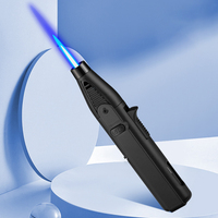 Mini briquet torche en alliage de zinc rechargeable de luxe avec flamme de jet réglable pour barbecue et utilisation en extérieur
