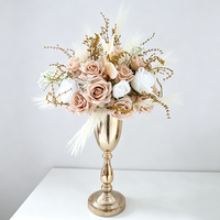 Boule florale artificielle en soie demi-fleur pour centre de table de mariage ou de salle à manger