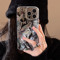 Coque de protection pour téléphone portable 16 17 Promax avec motif artistique papillon et python pour iPhone 14 15