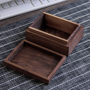 Caja de joyería de madera de nogal negro, estilo vintage, con tapa abatible y cerradura, organizador de almacenamiento para joyas, caja de regalo. - Product Image 4