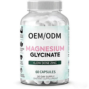 Cápsulas de Magnesio Glicinato con Zinc, Suplemento de Magnesio Quelado para la Relajación Muscular, Apoyo al Sueño y al Corazón, OEM/ODM - Product Image 1