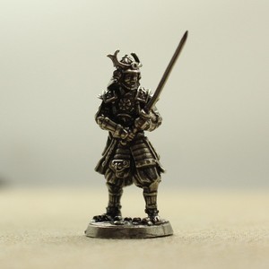 Bức tượng chiến binh <span class=keywords><strong>SAMURAI</strong></span> cổ điển, mô hình cổ xưa phức tạp với thanh kiếm và áo giáp, tác phẩm nghệ thuật kim loại sưu tập - Product Image 6