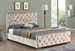 Meubles <span class=keywords><strong>de</strong></span> chambre à coucher <span class=keywords><strong>de</strong></span> style moderne, <span class=keywords><strong>lit</strong></span> <span class=keywords><strong>en</strong></span> bois avec boutons <span class=keywords><strong>en</strong></span> cristal - Product Image 3
