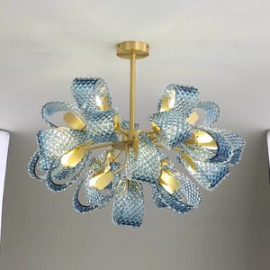 Lampadario in Vetro Artistico di Lusso/Accessori in Vetro Blu Pavone/Lampada di Alta Gamma per <span class=keywords><strong>Sala</strong></span>/Soggiorno/Lampada per Progetti Alberghieri - Product Image 2