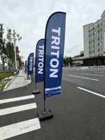 Drapeau publicitaire en forme de goutte d'eau, imprimé sur mesure, double face, résistant au vent, pour la plage, les sports de plein air, la promotion et la publicité