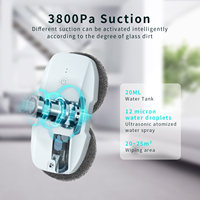 Robot Limpiacristales Eléctrico Ligero T9 con Ruta Automática en Zigzag, Tanque Desmontable de 20ml, Control por App y Remoto, Sin Escobillas, para Exteriores y RV