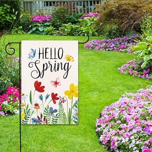 Xin Chào Mùa Xuân 12x18 Inch Hai Mặt Vườn Cờ Thanh Lịch Ngoài Trời Sống <span class=keywords><strong>Polyester</strong></span> Clover Cảm Thấy Trang Trí Cờ Cho Sân - Product Image 4