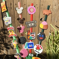 Décorations de pailles en silicone sur le thème mexicain, motif poussin