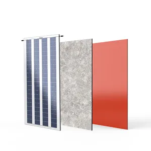 GAIN SOLAR BIPV 400W 420w Trapezoid 50%transparent Yellow Glass Tile BIPV Solar Glass Panel
