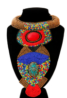 Collier Bohème Brodé Perles Bijoux Femme Design Unique Cadeau Américain Pendentif Fête Logo Personnalisé Multicolore