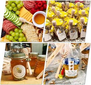 25 pièces de bâtonnets à miel en bois naturel de qualité supérieure, 3 pouces, design mini nid d'abeille, pour déposer le miel dans les pots, idéal pour les mariages et les fêtes - Product Image 2