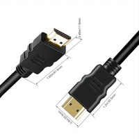 Kabel HDMI kecepatan tinggi, kabel HDMI kecepatan tinggi 1.4V 1080P HDTV pria KE pria 1080p 2K 3D 60FPS untuk HD TV LCD Laptop PS3 kabel komputer proyektor