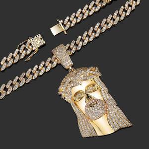 Pendentif Jésus en Cuivre et Zircon VVS1, Bijou Hip Hop Populaire pour Homme, Chaîne à Maillons, Cadeau, Expédition depuis l'entrepôt américain - Product Image 3