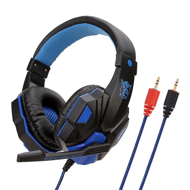 Wired Headphones 3 5mm Bass Stereo Gaming Headset Jack Plug Over Ear Earphones for Mobile Phone PC Computer With Package