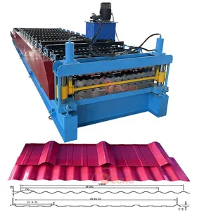 Máquina formadora de rolos para telhado ondulado trapezoidal de aço colorido tr4 tr5 com folha de lager dupla personalizada de fábrica