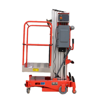 Plateforme élévatrice télescopique électrique portable en alliage d'aluminium avec mât vertical de 4m, 6m, 8m, 12m