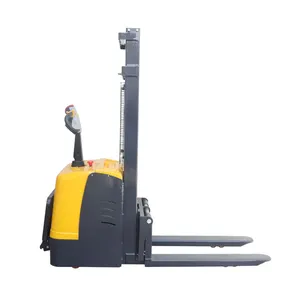 Wholesale Full Electric Pallet Lifter Machine Big Battery High Quality 1.5ton Stand Drive Full Electric Stacker