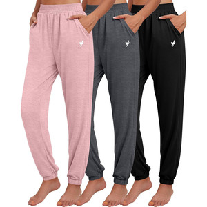Pantaloni da donna Ficerd, confezione da 3, a gamba larga, elasticizzati, a vita media, traspiranti, in felpa, per l'inverno - Product Image 2