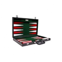 Table d'échecs pliante en cuir PU pour adultes, boîte de Backgammon