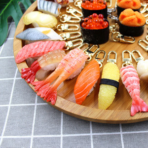 Porte-clés pendentif réaliste en résine, modèle de poisson sushi japonais, pour femme, breloque décorative pour sac, thème <span class=keywords><strong>cuisine</strong></span> - Product Image 1