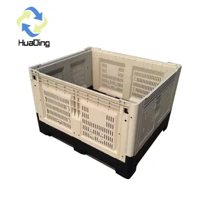 HUADING büyük plastik köpek kafesi katlanabilir plastik sandık/toplu konteyner