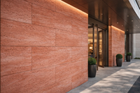 Revêtement mural flexible en pierre ultra-mince et légère Roman Red Kiln-Change Travertine MCM pour murs extérieurs et intérieurs