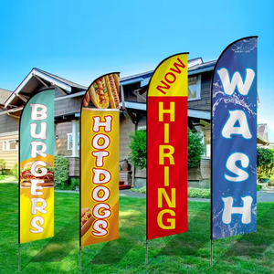 Banderas Publicitarias de Pluma <span class=keywords><strong>para</strong></span> Exteriores, Kit de Asta de Bandera de Doble Cara, Banderas de Playa, Banderas de Pluma con Diseño de Tacos y Burritos Mexicanos - Product Image 5