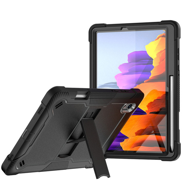 Silicone Rugged Armor Heavy Duty Shockproof Kickstand Tablet Case for Samsung Tab S6 Lite S7 S8 S9 S10 FE S11 A7 A8 A9 A11 Plus