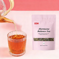 Thé OEM Équilibrant Hormonal pour le Soutien Menstruel, 100% Feuilles de Framboisier Rouge, Ortie et Gingembre, Boîte de 10 oz, Thé en Sachets pour la Santé