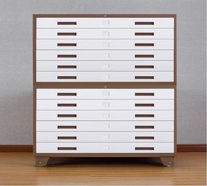 Mueble de Almacenamiento de Mapas de Metal Antiguo Resistente, Gabinete de Acero para Dibujos, Mueble Plano de Acero con 5 Cajones para Mapas A0 o A1 - Product Image 5