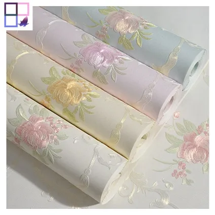 Papiers peints autocollants muraux, article importé de la chine, papier de décoration, design floral, peinture pour projets d'hôtel, pièces