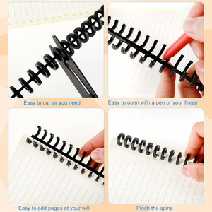 30 Ring <strong>Binding</strong> Combs 3/8 Inch Plastic Spiral Book Binder Coil <strong>Binding</strong> Machine <strong>for</strong> Teacher Student Document Notebooks Black - Product Image 4