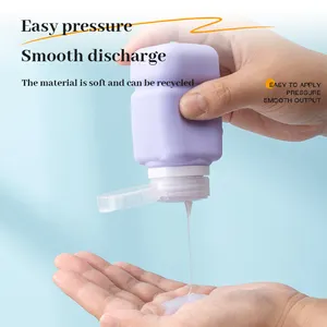 Silicone BPA Free Refillable Squeeze Containers Sub Travel Bottle Squeezable Containers For Liquid Shampoos Soap And Toiletries