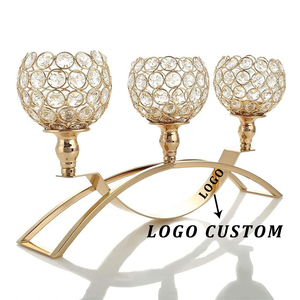 Chandelier Bougeoir Fancy Holder a <strong>Metal</strong> Candlestick Crystal Candle Holders <strong>Lanterns</strong> and Candle Jars for Table Centerpiece - Product Image 2