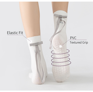 Calcetines de Pilates Antideslizantes y Transpirables de Primera Calidad con Lazos, Marca <span class=keywords><strong>Glacier</strong></span> - Product Image 2