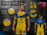 Camiseta de Rugby Sublimada Personalizada Premium, Uniforme de Equipo OEM, MOQ Bajo, Venta al Por Mayor, Transpirable, de Secado Rápido, que Absorbe la Humedad