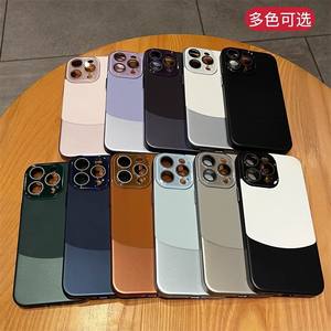 Étui de <span class=keywords><strong>t</strong></span>éléphone à lentille en cristal TPU en cuir à coutures de luxe pour iPhone 16 Pro Max 15 14 étui rigide - Product Image 6