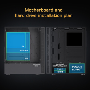 Lovingocool Chất Lượng Cao Nhôm Bên Kính <span class=keywords><strong>ATX</strong></span> Trường Hợp Máy Tính Để Bàn Màu Đen Trắng Chơi Game Đầy Đủ Tháp Trường Hợp Máy Tính Với 3.0 USB Cho PC - Product Image 3