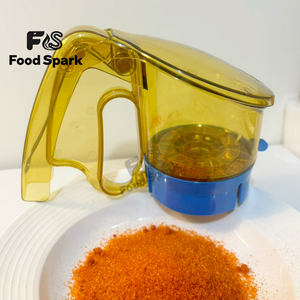 Distributeur d'assaisonnements pour fast-food style KFC, pot à épices pour poulet frit avec base bleue - Product Image 2