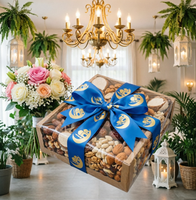 Ruban personnalisé E-magic de luxe noir et bleu avec croissant de lune islamique pour la décoration de mosquées et de maisons - Fournitures pour le Ramadan